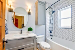 short term rental bathroom cleaned by Keepers